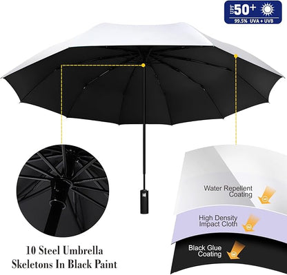 XLINGZA UPF 50+ Beach Umbrella with Adjustable Universal Clamp