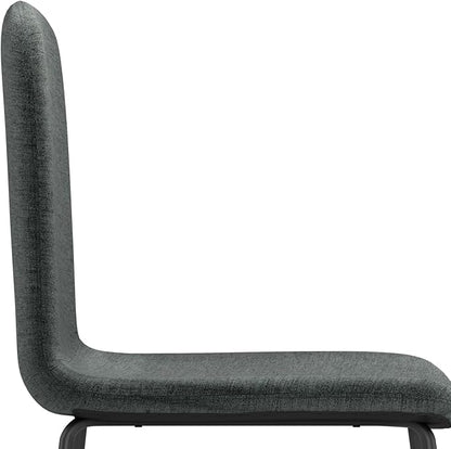 SIMPLIHOME Wilcox Contemporary Dining Chair (Set of 2) in Charcoal Grey Woven Fabric for the Dining Room