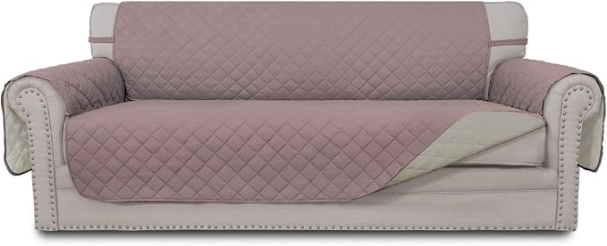 Easy-Going Reversible Couch Cover, 4 Seater Sofa, XX-Large Sofa, Pink/Beige | Machine Washable Slipcover For Dogs, Water Resistant Furniture Mat For Living Room, Non-Slip Sofa Cover, Pet Friendly