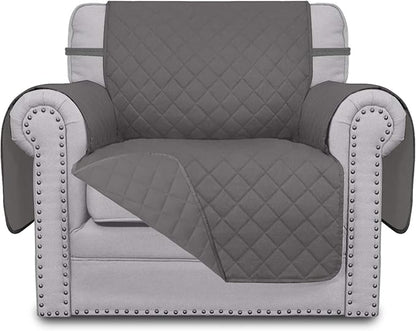 Easy-Going Reversible Couch Cover, Small Chair, Gray/Gray | Machine Washable Slipcover For Dogs, Water Resistant Furniture Mat For Living Room, Non-Slip Sofa Cover, Pet Friendly
