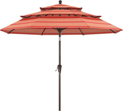 ABCCANOPY 5-Year 10-Year No Fading 9FT 3 Tiers Patio Umbrella, Outdoor Table Umbrella with 8 Sturdy Ribs for Deck, Backyard, Garden, Yard