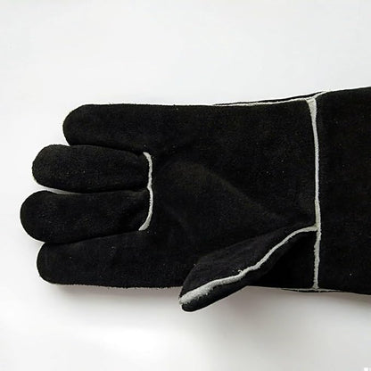 Heat Resistant Gloves for Grill BBQ,Long Sleeve Grill Gloves for Baking,Oven,Fireproof, Stove,Welder,Welding,Fireplace (Bblack-Yellow)