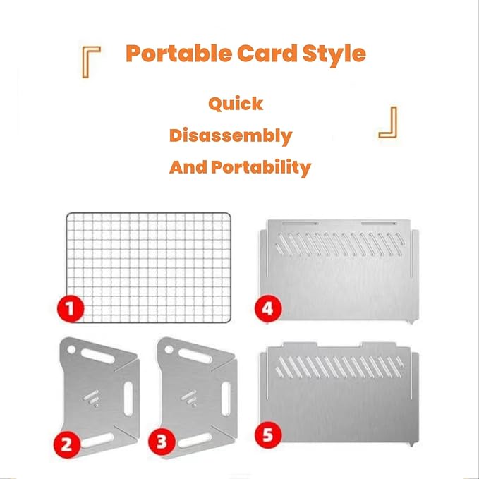Mini BBQ Grill, Portable Charcoal Grill, Small Barbecue Grill suitable for1-2 people Camping Patio Outdoor, Table Top Folding Grills, Roast Stove for Beach, Backpacking, Hiking, Traveling
