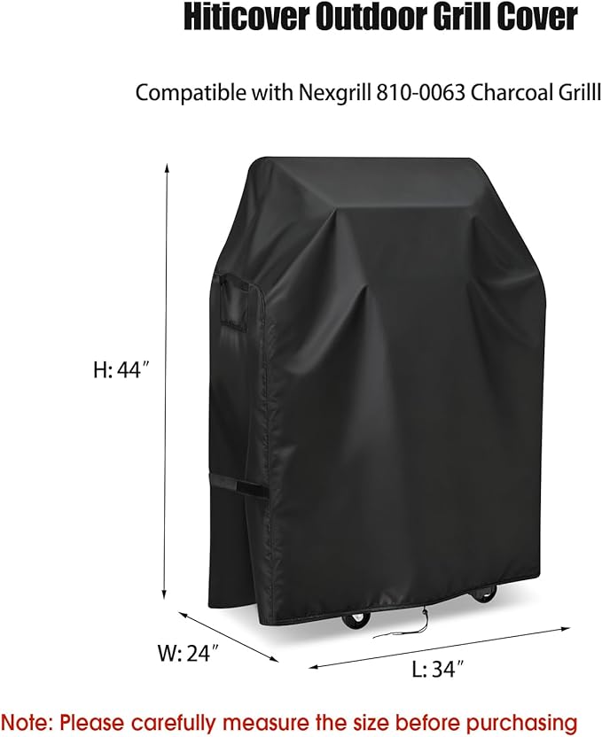 Outdoor Grill Cover for Nexgrill 810-0063 Charcoal Grill, Waterproof Outdoor BBQ Griddle Cover - 34" W x 24" D x 44" H