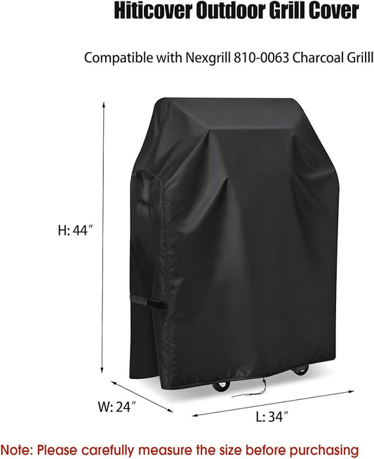 Outdoor Grill Cover for Nexgrill 810-0063 Charcoal Grill, Waterproof Outdoor BBQ Griddle Cover - 34" W x 24" D x 44" H