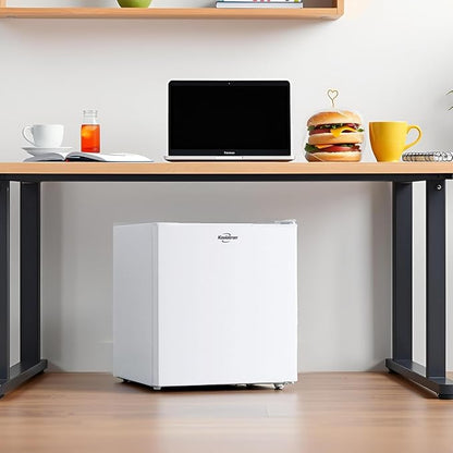 Koolatron 1.6 Cu.Ft Mini Fridge with Freezer Reversible Single Door Compact Refrigerator Adjustable Thermostat Energy Saving Mini Fridge for Bedroom Office Dorm Neveras Pequeñpara (White)
