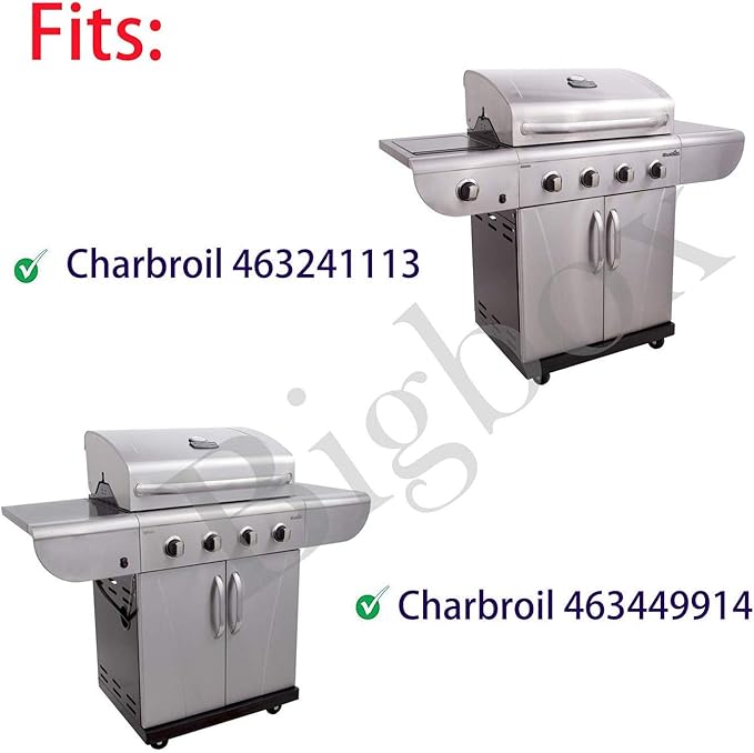 Grill Replacement Parts for Charbroil 463449914, 463241113 Gas Grills, Pipe Burner Tube, Heat Plate Tent Shield, Crossover Tube for CharBroil Commercial 4-Burner Gas Grills