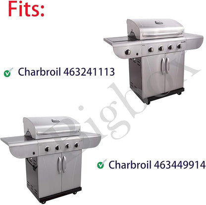 Grill Replacement Parts for Charbroil 463449914, 463241113 Gas Grills, Pipe Burner Tube, Heat Plate Tent Shield, Crossover Tube for CharBroil Commercial 4-Burner Gas Grills