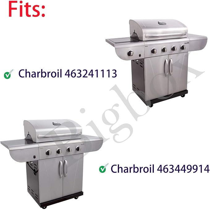 Grill Replacement Parts for Charbroil 463449914, 463241113 Gas Grills, Pipe Burner Tube, Heat Plate Tent Shield, Crossover Tube, Grill Igniter for CharBroil Commercial 4-Burner Gas Grills