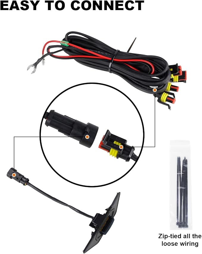 SEVEN SPARTA 4 PCS Grill Led Lights with Fuse Adaptor Compatible with 2020-2023 Toyota Tacoma TRD Off Road & Sport OEM Front Grille, Full-Cover (Amber Light with Black Shell)