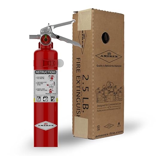 Amerex B417, 2.5 lb. ABC Dry Chemical Class A B C Fire Extinguisher with Wall Bracket, 2 Pack