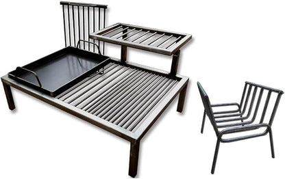 Luxury Argentine Grill with removable iron modules + Brazier. Iron Argentina Grill - BBQ Parrilla Asado. Sor Pampa Grill