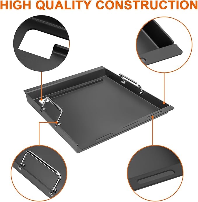 18" Full-Size Griddle Insert for Charbroil Performance 2 Burner 463625219 463625217 463673519 463673017 463673517, Flat Top Griddle for Charbroil Gas Grill, Replacement for G470-0002-W1 G470-0003-W1