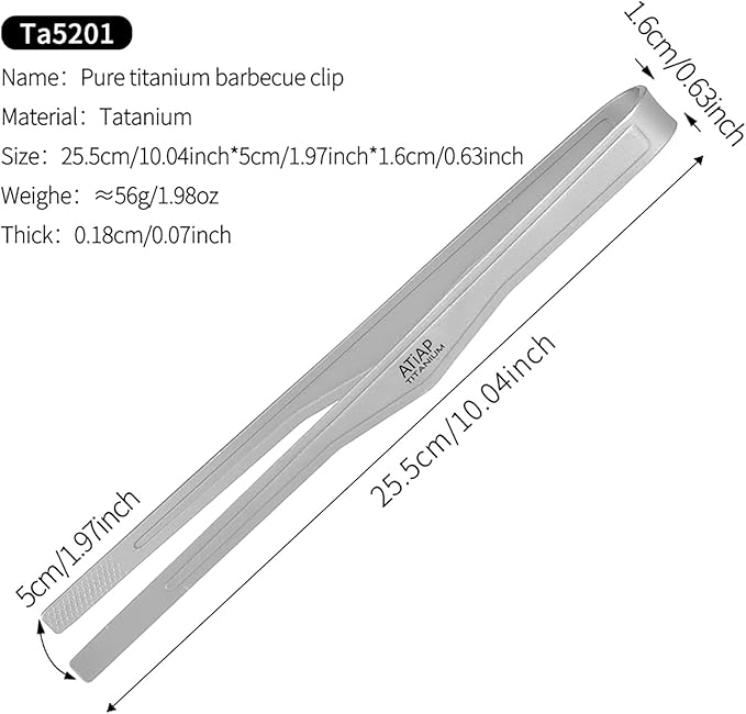 Titanium BBQ Tongs Grill Tongs Tweezer Clip Multi Function for Kitchen Salad Steak Barbecue Buffet (Grey, 10)