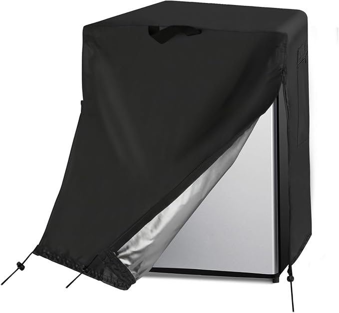 Mini Refrigerator Cover for 24 Inch 3-5 Cu Ft Single Door Beverage Freezer | 24x24x34,Waterproof Dustproof Heavy Duty Oxford Fabric,for Most 24 Inch 3.0-5.0 Cubic Feet 1 Door Small Wine Fridge