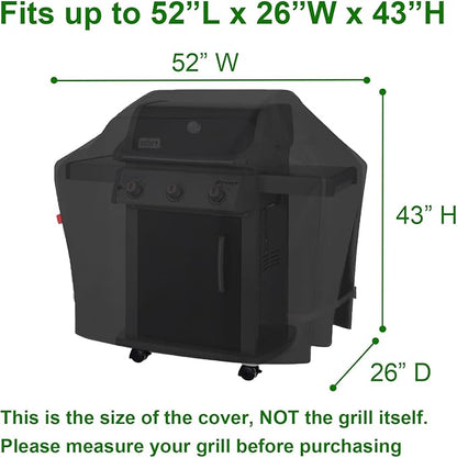 Grill Cover for Weber Spirit 200 and Spirit II 200 Series, E-210, Spirit 300,Spirit II 300, Spirit 400 Series,E-310,E-325,S-315,E-435, E-425,EP-325 Compared to Weber 7106 & 7139,52"