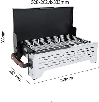 ALLC Charcoal Grills Tabletop Barbecue Rack Camping Outdoor Stainless Steel Barbecue Outdoor Barbecue Skewers Portable Barbecue Stove Barbecue Grill for Garden Outdoor Cooking