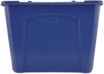 Rubbermaid Commercial Products Stackable Recycling Bin, 14 Gallon, Blue Storage Container, for Garage/Kitchen use for Boxes/Paper Recycle (Pack of 6)