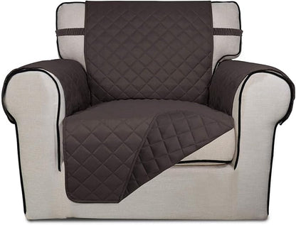 PureFit Reversible Chair Sofa Cover Dog Couch Covers for Sofa, 25.5 in | Chocolate/Chocolate, Water Resistant Couch Protector, Washable Pet Couch Cover with Non Slip and Elastic Straps For Kids
