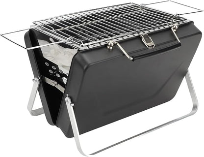 Barbecue Grill, Charcoal Grill Folding Portable Lightweight Barbecue Grill Tools Portable Charcoal BBQ Grill Folding Notebook Grill for Camping Outdoor Cooking Backyard Picnic(Black)
