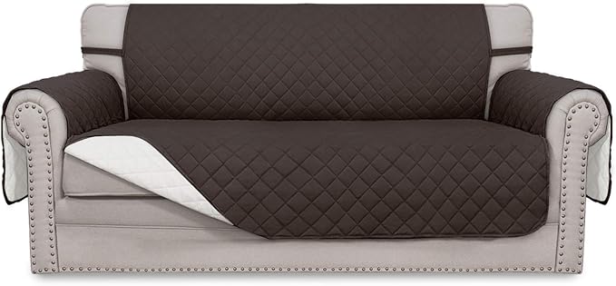Easy-Going Reversible Couch Cover, 2 Cushion Sofa, Chocolate/Ivory | Oversized Loveseat Slipcover For Dogs, Water Resistant Mat, Living Room, Non-Slip Sofa Cover, Pet Friendly