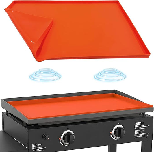 Silicone Griddle Mat for Blackstone 28 in(Not fit 28XL/Pro), Heavy Duty Food Grade Silicone Griddle Cover, Griddle Accessories for Blackstone Grill, All Season Protective Cover (Orange, 28 Inch)