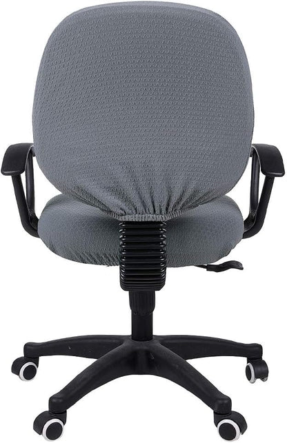 Smiry Office Computer Chair Covers for Desk Rotating Chair Protector | Stretch Jacquard Removable Washable Desk Chair Seat Cushion Protectors, Grey