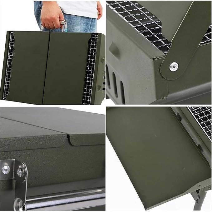 Portable Charcoal BBQ Grill Collapsible Grill Camping Outdoor Cooking Utensils Party