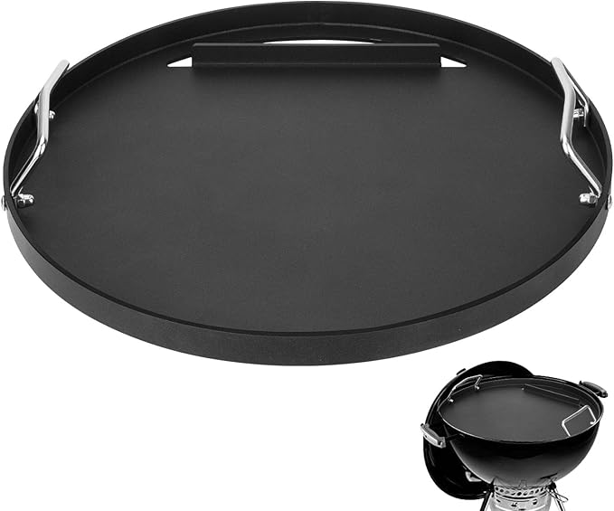 Full Size Griddle Inserts for Weber 18" Charcoal Grills, Flat Top Griddle for Weber Jumbo Joe, Original Kettle Charcoal Grill, Compatible with Charbroil Patio Bistro TRU-Infrared Electric Grill