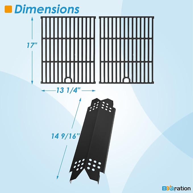 Replacement Parts Kit for Nexgrill 5-Burner 720-0888S 720-0888N 720-0888, 4-Burner 720-0830H 720-0830, Grill Heat Shield and Cooking Grate Kit for Nexgrill Replacement Parts