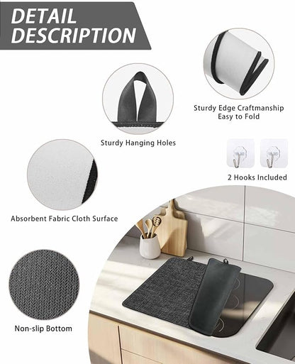 Stove Top Covers for Electric Stove 31x24 Inches, Vintage Black Solid Color HeatResistant Glass Cooktop Protector, Farmhouse Retro Linen Texture Ceramic Stovetop Countertop Covers Mat, Oven Cover