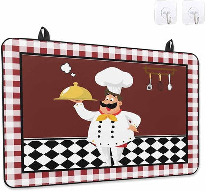 Stove Top Covers for Electric Stove 36x21 Inches, Fat Chef HeatResistant Glass Cooktop Protector, Red Gourmet Kitchen Red Black Buffalo Plaid Ceramic Stovetop Countertop Covers Mat, Oven Cover