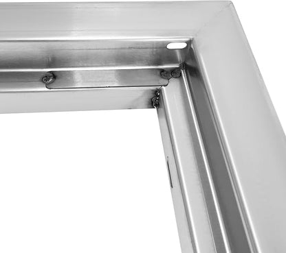Outdoor Kitchen Door 16" W x 22" H Stainless Steel BBQ Single Access Door Flush Mount Vertical Wall Doors with Handle Suitable for Grilling Station Outside Cabinet Outdoor Kitchen