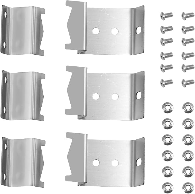 Kalomo Grill Heat Plates Shield Flame Shield Brackets, Burner Hanger Brackets BBQ Gas Grill Replacement Parts Accessories with Screws for Chargriller 5050 Duo, 3001, 3008, 5050, 5072, 5650