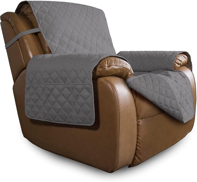 Easy-Going Reversible Couch Cover, Oversized Recliner, Gray/Gray | Machine Washable Slipcover For Dogs, Water Resistant Furniture Mat For Living Room, Non-Slip Sofa Cover, Pet Friendly
