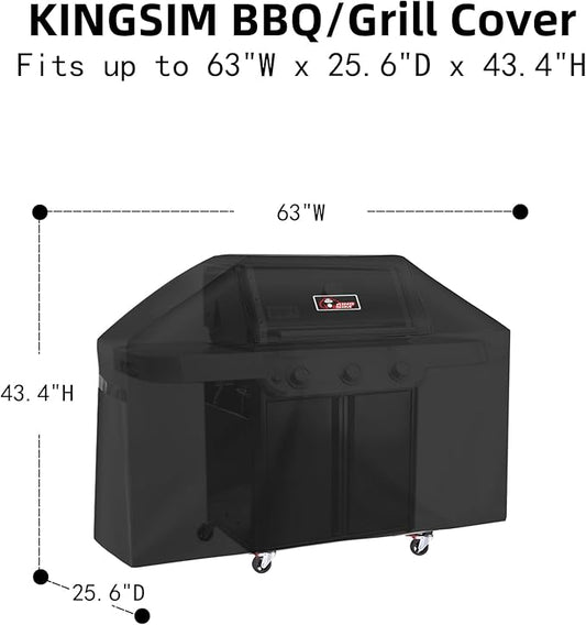 63 Inch Grill Cover for Weber New 2022 Genesis 300 and Genesis 300 Series, Outdoor BBQ Gas Grill Cover, Heavy Duty Waterproof Fade Resistant, Compared to Weber 7757
