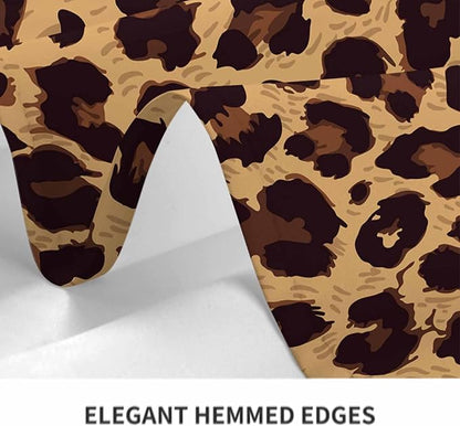 TKS MITLAN Leopard Textures Brown Tablecloth 60x84 Inch Rectangular Animal Skin Fur Spots Circle Lifelike Fashion Design Oblong Table Cloth Kitchen Table Decorations for Home Dinner Party