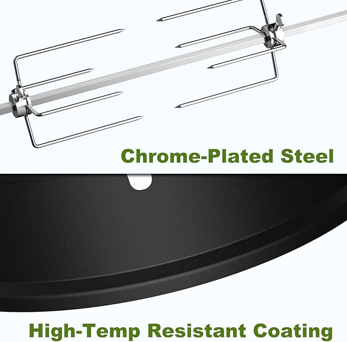 SHINESTAR Upgraded Rotisserie Kit for All Weber 22-Inch Kettle Charcoal and Other Similar Size Grills, Sturdy & Well Balanced, Part# 2290