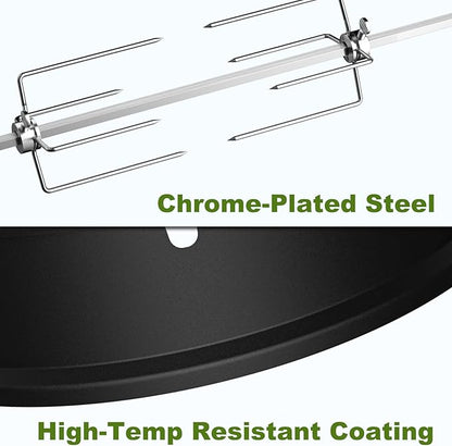 SHINESTAR Upgraded Rotisserie Kit for All Weber 22-Inch Kettle Charcoal and Other Similar Size Grills, Sturdy & Well Balanced, Part# 2290