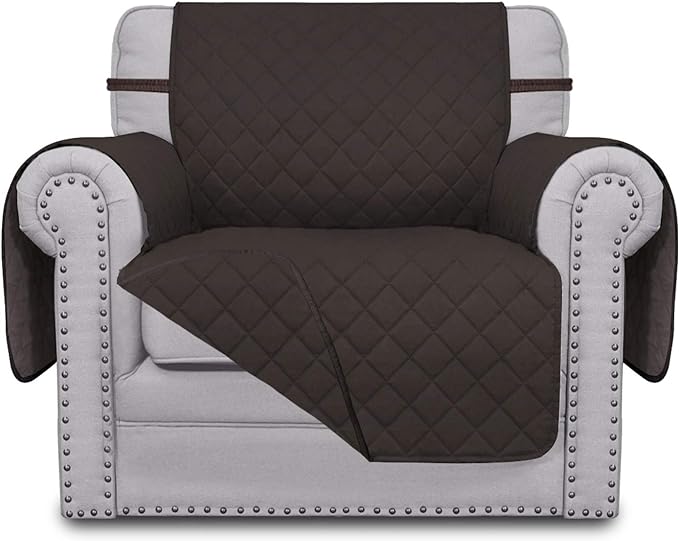 Easy-Going Reversible Couch Cover, Small Chair, Chocolate/Chocolate | Machine Washable Slipcover For Dogs, Water Resistant Furniture Mat For Living Room, Non-Slip Sofa Cover, Pet Friendly