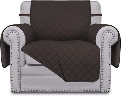 Easy-Going Reversible Couch Cover, Small Chair, Chocolate/Chocolate | Machine Washable Slipcover For Dogs, Water Resistant Furniture Mat For Living Room, Non-Slip Sofa Cover, Pet Friendly