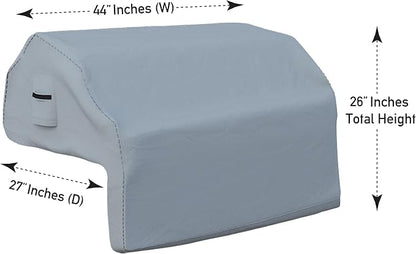 Covers & All Built-in Grill Cover for Outdoor Grill – Heavy Duty 18 oz Waterproof Built-in BBQ Grill Cover, PVC-Coated Polyester with Elastic Hem for Snug Fit (44 x 27 x 26 inches, Grey)