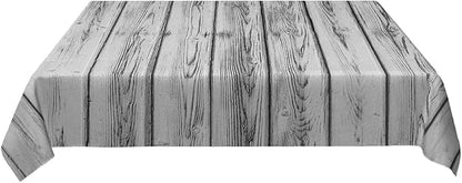Decorative Rectangle Table Cloths Vintage Wooden Pattern Grey Tablecloth Table Cover for Dining/BBQ/Picnic/Coffee Table 52 X 70 Inches
