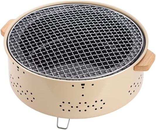Portable Charcoal Grill for Camping BBQ Grills Outdoor Barbecue Grill with Hearth Storage and Whole Body Wash Design, Easy to Carry and Durable,LightGrey-D