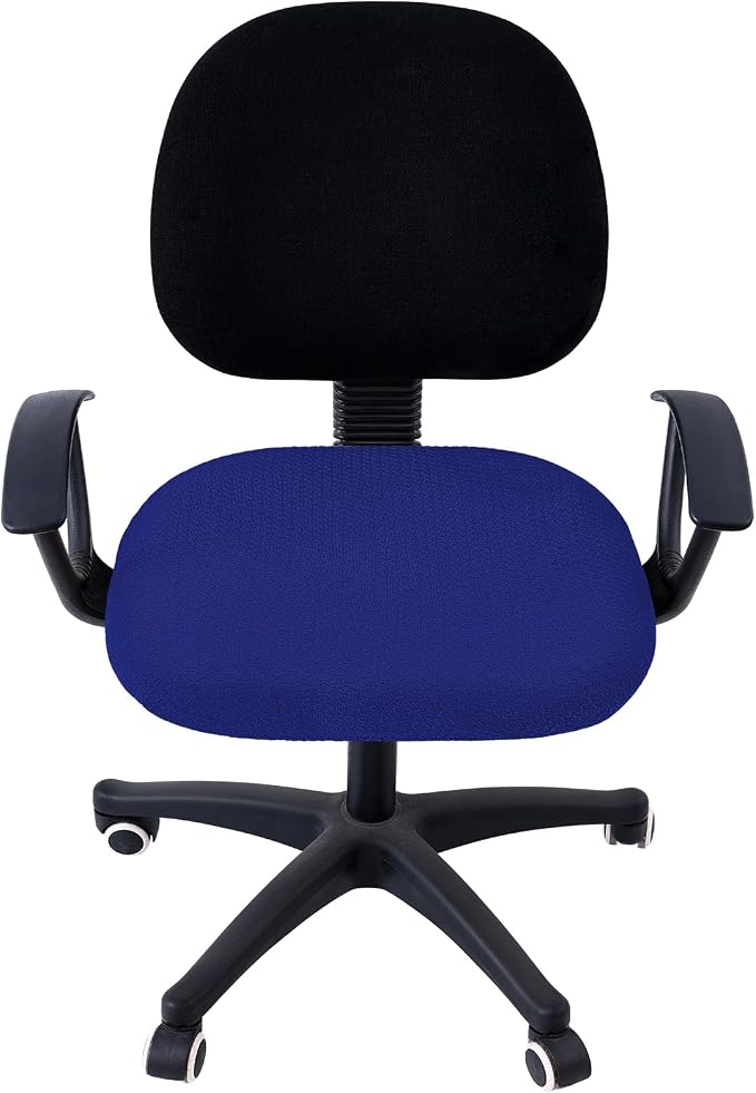 Smiry Office Computer Chair Seat Covers for Desk, Anti-dust Protector | Stretch Jacquard Removable Washable Desk Chair Seat Cushion Protectors, Royal Blue