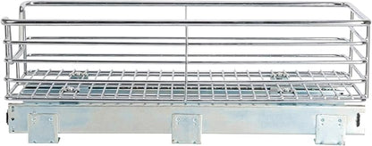 Household Essentials Chrome-Plated Steel Pull-Out Organizer with Artisanal Basket Detailing