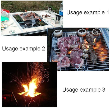Camping Barbecue Grill Portable Stainless Steel BBQ Grill Non-Stick Surface Folding Barbecue Grill Outdoor Camping Terrace Picnic Tool Barbecue Charcoal Grill