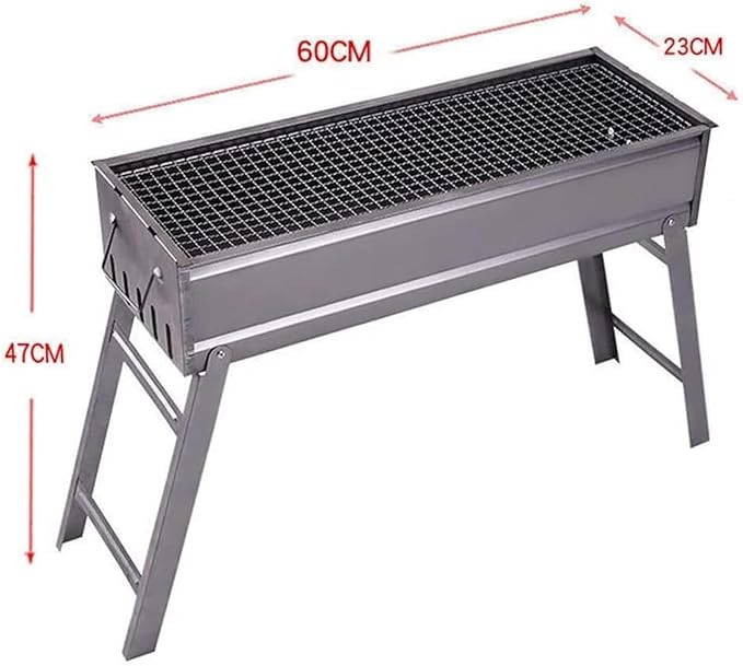 Camping Barbecue Grill Outdoor Folding Charcoal Barbecue Grill Portable for Garden Camping Family Dinners Barbecue Charcoal Grill(60 * 47 * 23cm)