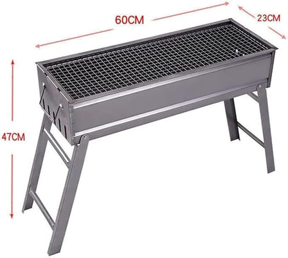 Camping Barbecue Grill Outdoor Folding Charcoal Barbecue Grill Portable for Garden Camping Family Dinners Barbecue Charcoal Grill(60 * 47 * 23cm)
