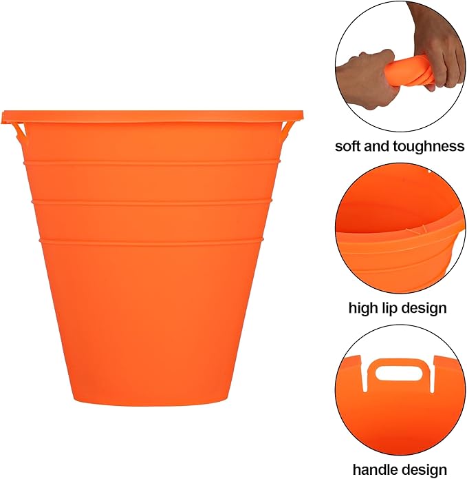 2pcs reuasble Silicone Grease Bucket Liners Compatible for Traeger/Pit Boss ect/Oklahoma Joe' /Green Mountain Grill Drip Tray Bucket Liner for pro Pellet Wood Smoker Grill Accessories（Orange）